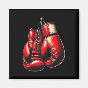 Imã Luvas de Boxe Vermelhas Boxe Esporte Lutador Kickb