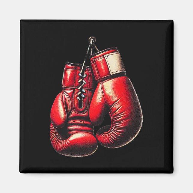 Imã Luvas de Boxe Vermelhas Boxe Esporte Lutador Kickb (Frente)