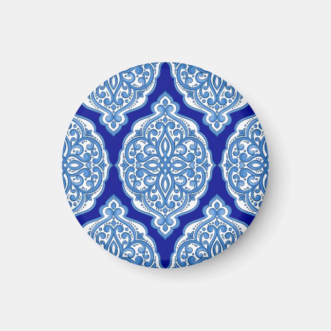 Imã Luxo branco-azul, ornamento turco. (Frente)