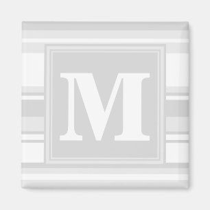 Imã Luz do monograma - listras cinzentas