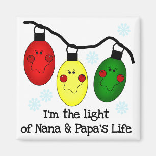 Imã Luz dos Camisetas e Presentes de Nana e Papa