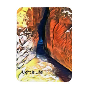 Ímã Luz é vida - Caverna de praia conectando-se ao mar