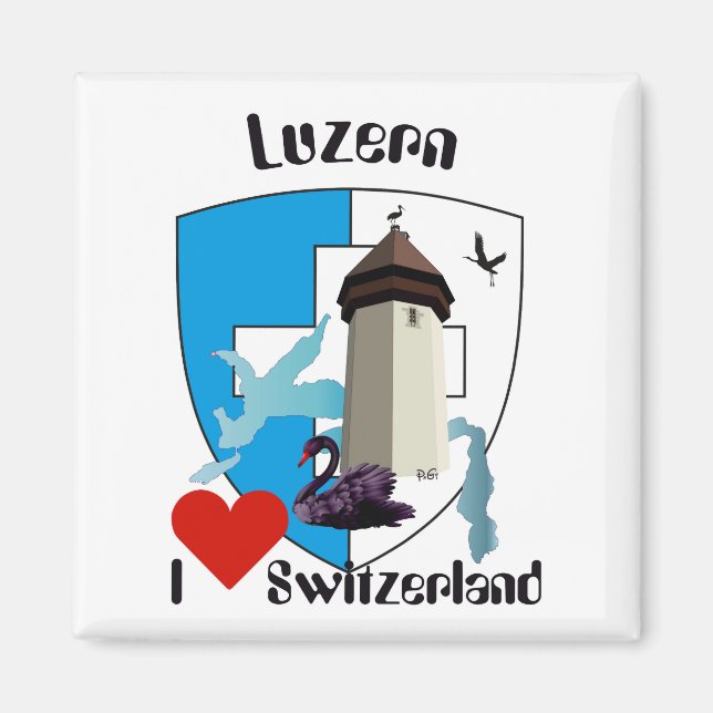 Imã Luzern Schweiz Magnet (Frente)