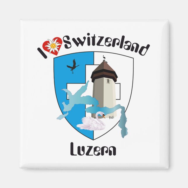 Imã Luzern Schweiz Magnet (Frente)