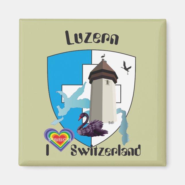 Imã Luzern Schweiz Magnet (Frente)