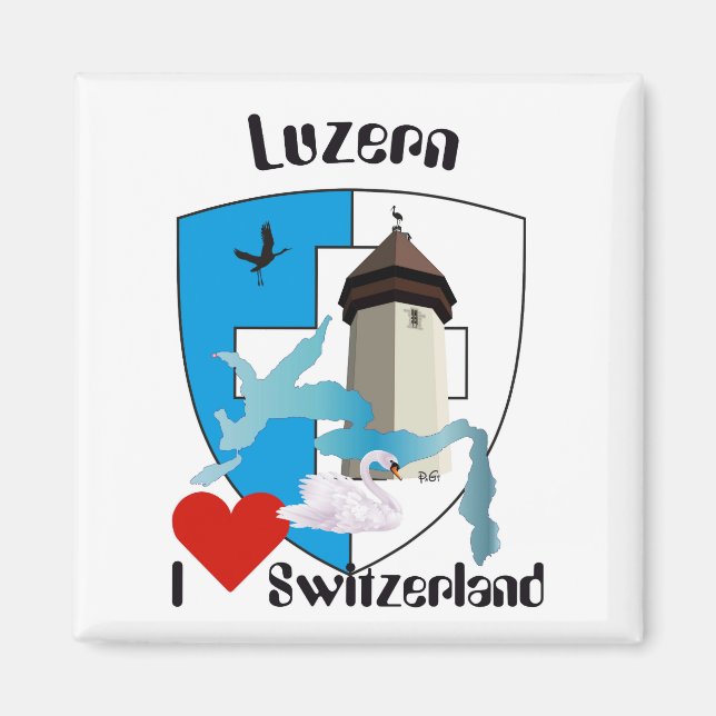 Imã Luzern Schweiz Magnet (Frente)