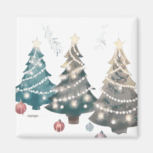 Imã Luzes brancas Árvores de Natal decoradas