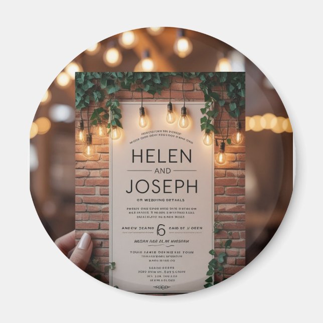 Imã Luzes de Corda de Parede de Tijolo Rústico com Fol (Frente)