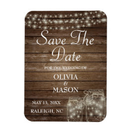 Ímã Luzes de Mason Jar Rustic imã salve a data