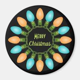 Imã Luzes de Natal Circulam em Laranja e Azul