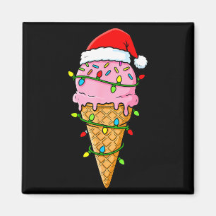 Imã Luzes de Natal de Cone de Sorvete Chapéu do Papai 
