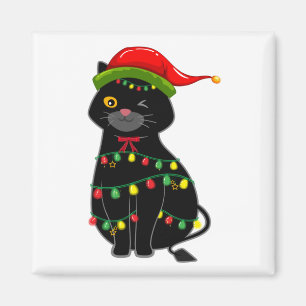 Imã Luzes de natal de Gato Negro