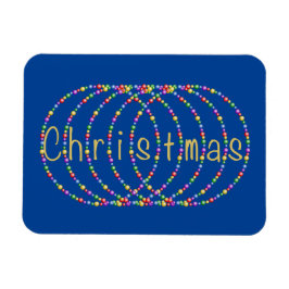 Ímã Luzes de Natal Douradas - Design azul