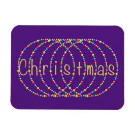 Ímã Luzes de Natal Douradas Design em roxo