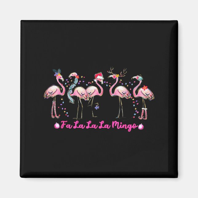 Imã Luzes de Natal Fa La La Mingo Flamingo Troc (Frente)