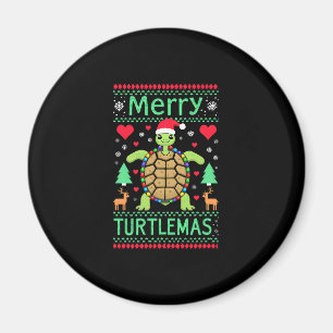 Imã Luzes de Natal Merry Turtlemas Tartaruga Fofa Papa