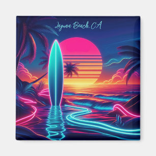 Imã Luzes de Neon do Surfboard Sunset