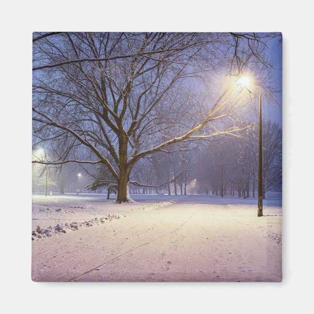 Imã Luzes de rua e cobertas de neve (Frente)