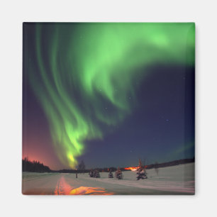 Imã Luzes do norte no Lago Urso