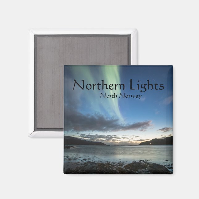 Imã Luzes do Norte Noruega Lembrança  (Front/Back)