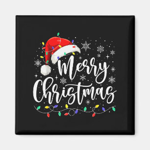 Imã Luzes Feliz Natal Chapéu Vermelho do Papai Noel Fa