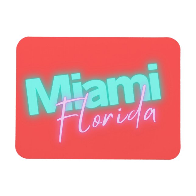 Ímã Luzes Modernas de Miami Neon (Horizontal)