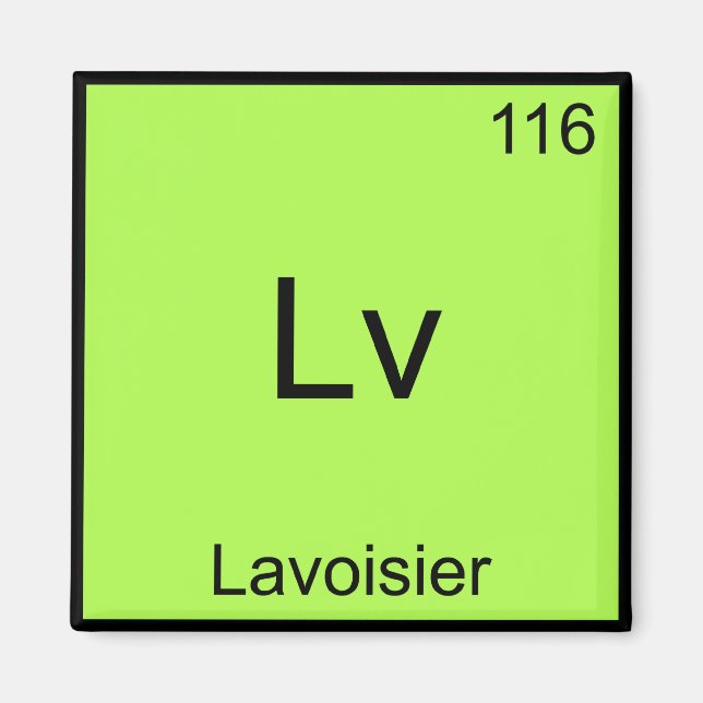 Imã Lv - Lavoisier Funny Chemistry Element Symbol Tee (Frente)
