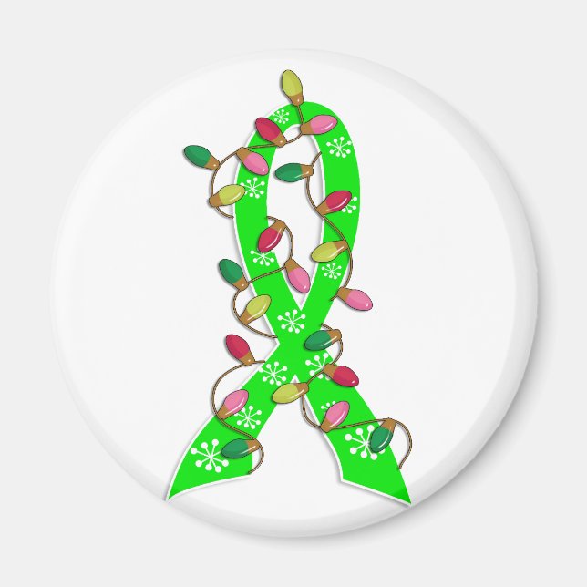 Imã Lyme Disease Christmas Lights Ribbon (Frente)