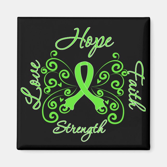 Imã Lyme Disease Hope Motto Butterfly (Frente)