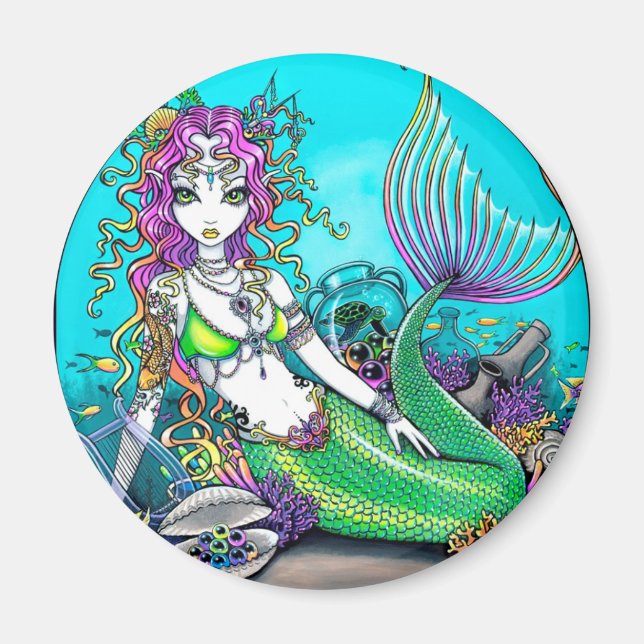 Imã Lyra Tropical Rainbow Mermaid Magnet (Frente)