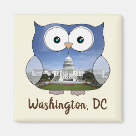 Imã M190132 Chubby Owl | Washington DC i Souvenir