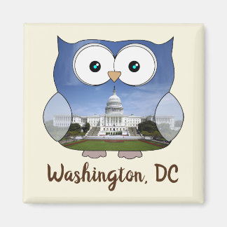 Imã M190132 Chubby Owl | Washington DC i Souvenir
