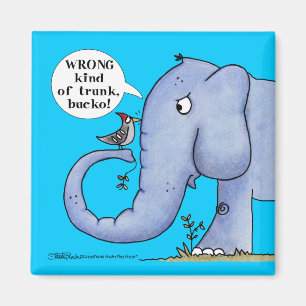 Imã Má compreensão do elefante e do pica-pau