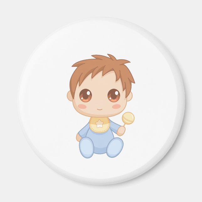 Imã Macacão de Bebê Menino Azul (Frente)