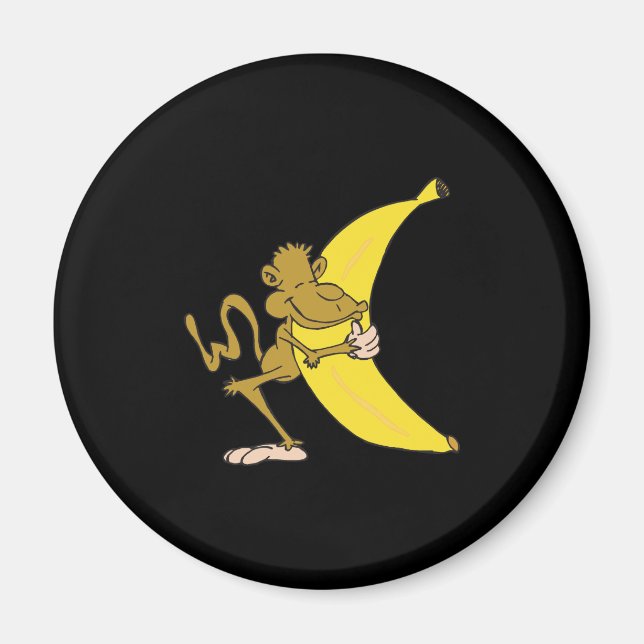 Imã macaco abraçando banana (Frente)