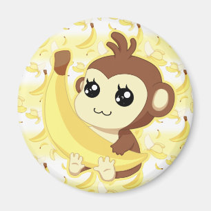 Imã Macaco bonito de Kawaii que guardara a banana