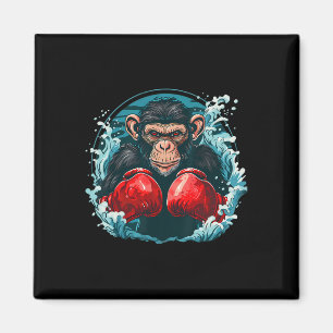 Imã Macaco Boxeador Com Luvas de Boxe Kickboxing Engra