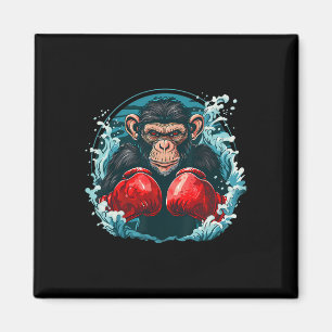 Imã Macaco-Boxer Com Luvas-Boxim Engraçadas