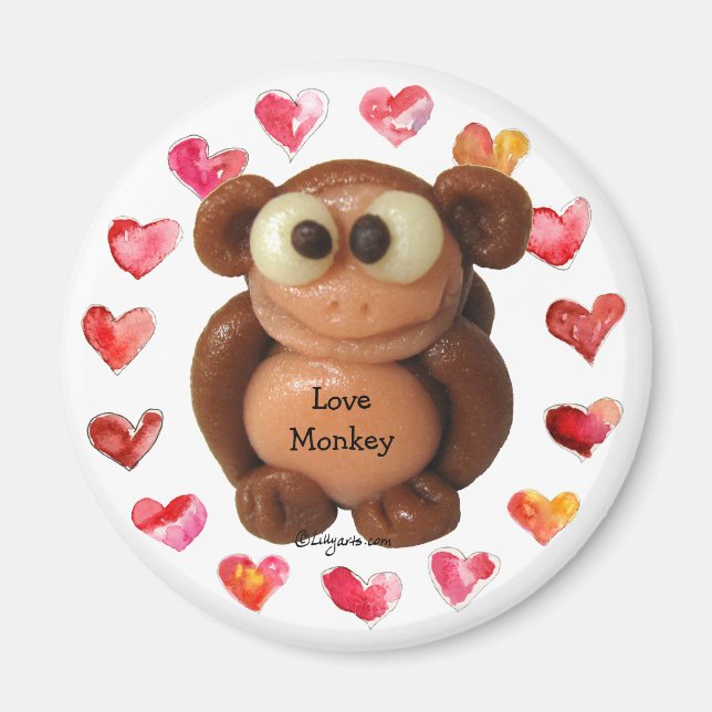 Imã Macaco de Amor, Magnetos Personalizados - Presente (Frente)
