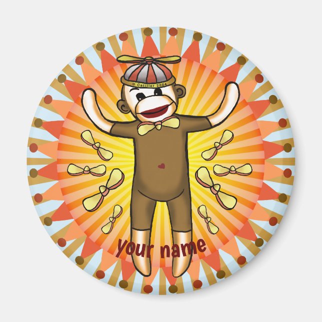 Imã Macaco de Meia Beanie  (Frente)