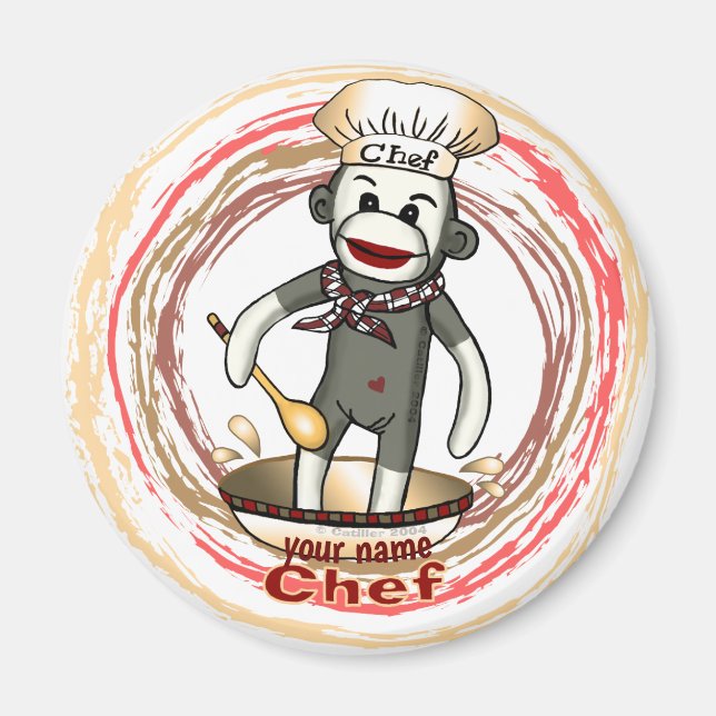 Imã  Macaco de Meia Ímã de Chef  (Frente)