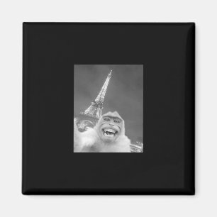 Imã Macaco Engraçado Selfie Torre Eiffel Em Paris Home