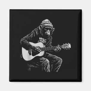 Imã Macaco Engraçado Violão Amante da Música Homens Mu