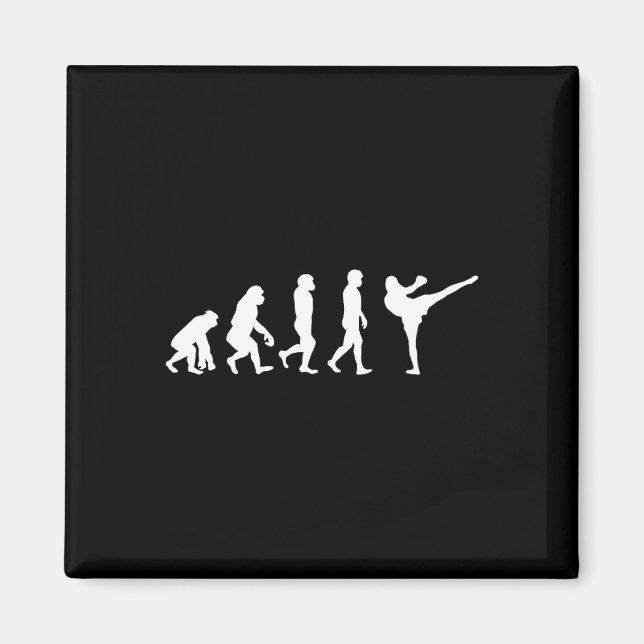Imã Macaco Gorila Evolução Humana Engraçada Karatê Box (Frente)