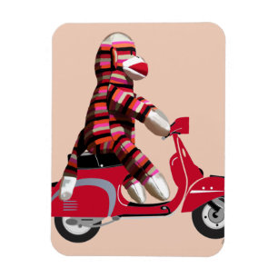 Ímã Macaco-meia em Red Moped