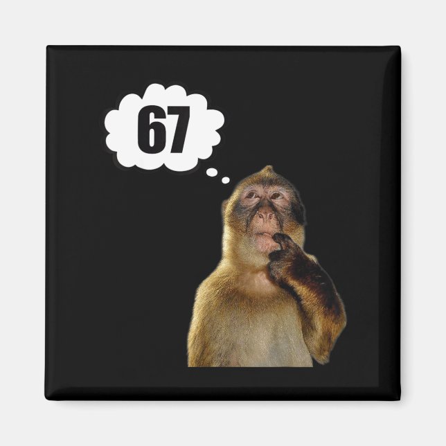 Imã Macaco Pensativo Engraçado Meme Seis Sete 6 7 Meme (Frente)