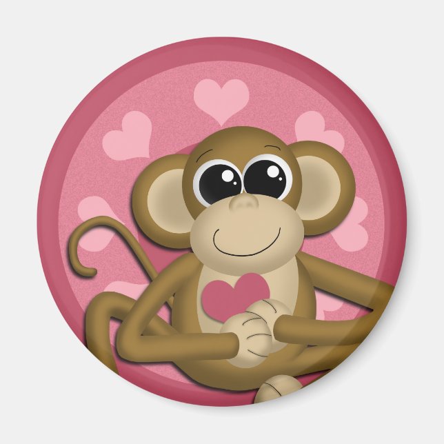 Imã Macaco rosa com amor (Frente)