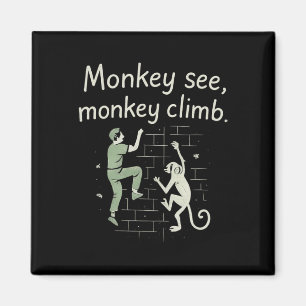 Imã Macaco Vê Macaco Subir Gráfico Divertido de Escala