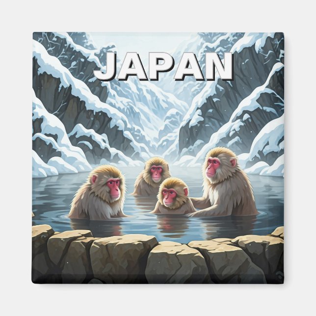 Imã Macacos-da-neve do Parque Jigokudani Japão (Frente)