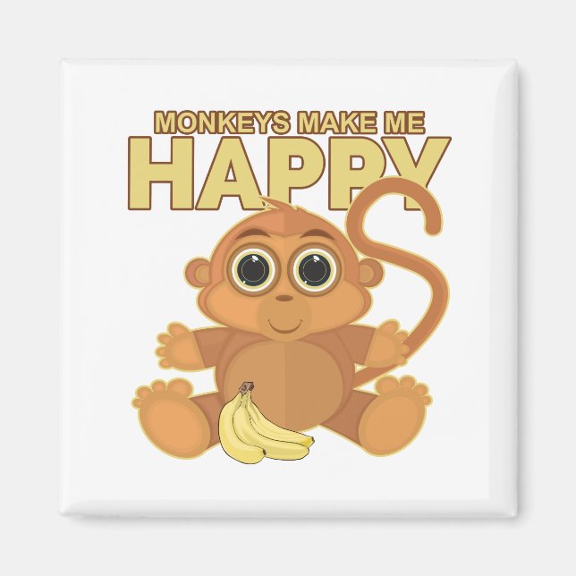 Imã Macacos Me Fazem Feliz (Frente)
